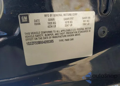 2006 Pontiac G6 z USA, uszkodzony, nr VIN 1G2ZF55B664285385